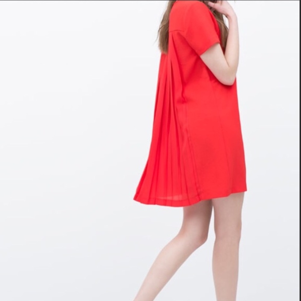 Zara Sunburst Back Pleated Dress